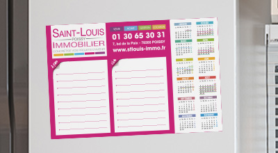 Calendrier adhsif multi surface Saint-Louis Immobilier